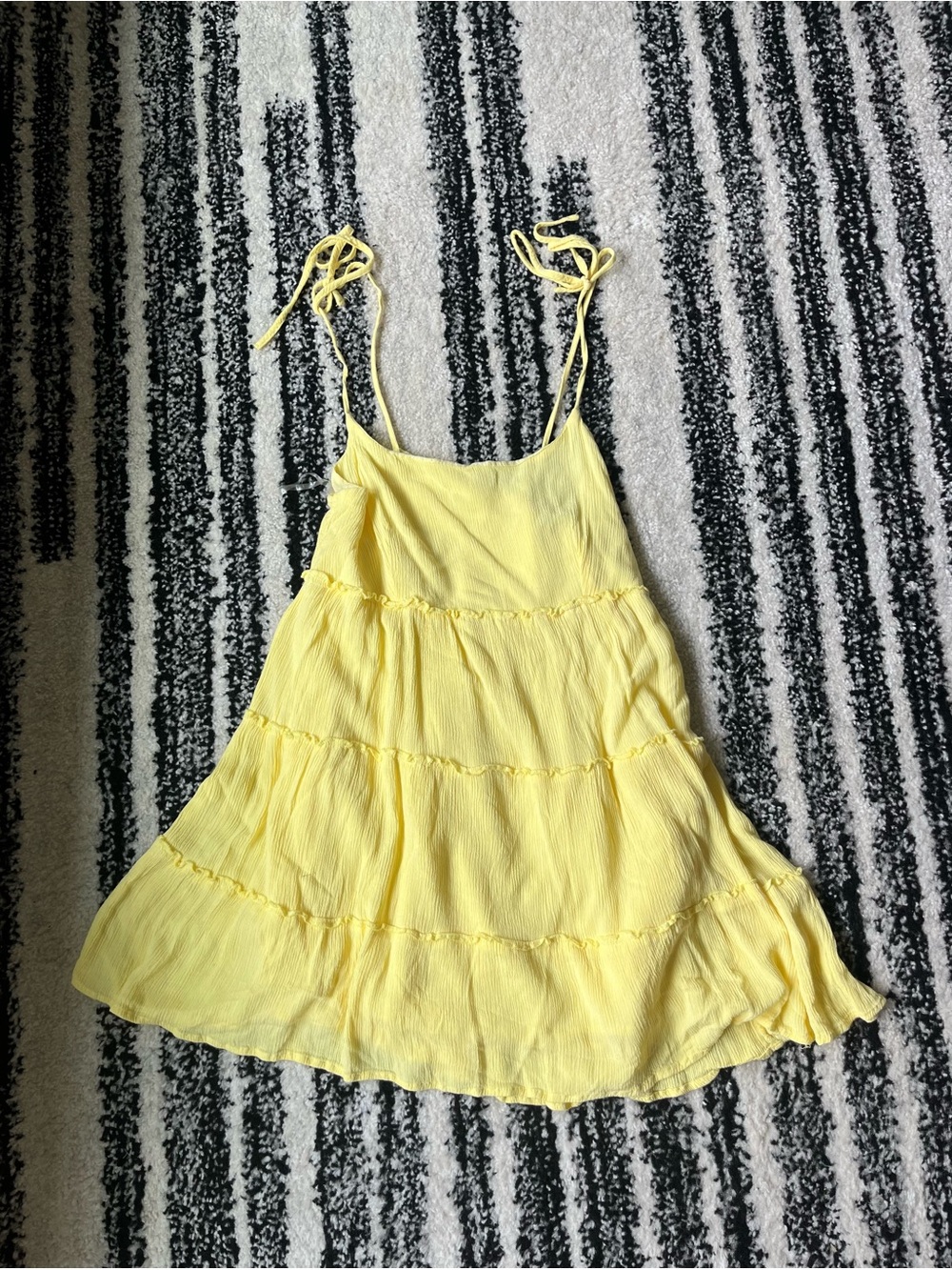 Light Yellow Tiered Spaghetti Strap Sundress